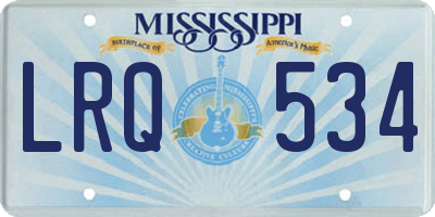 MS license plate LRQ534
