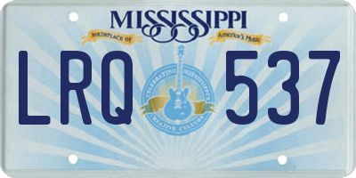 MS license plate LRQ537