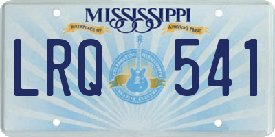 MS license plate LRQ541