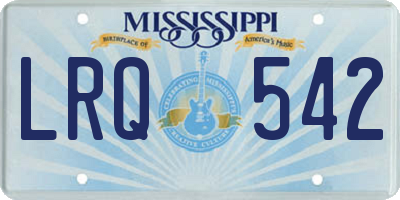 MS license plate LRQ542