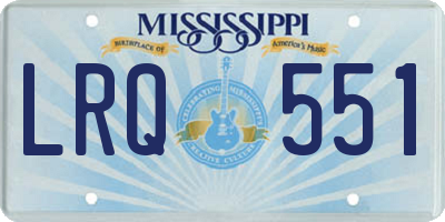 MS license plate LRQ551