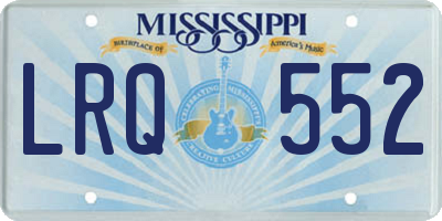 MS license plate LRQ552