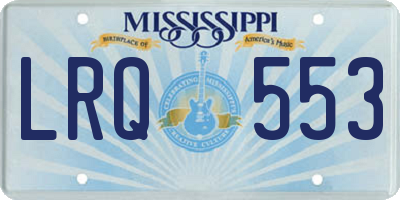 MS license plate LRQ553