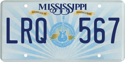 MS license plate LRQ567