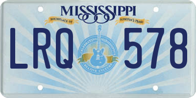 MS license plate LRQ578