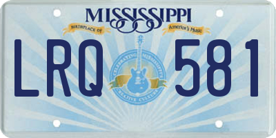 MS license plate LRQ581