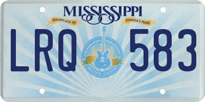 MS license plate LRQ583