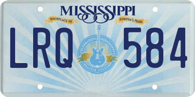 MS license plate LRQ584