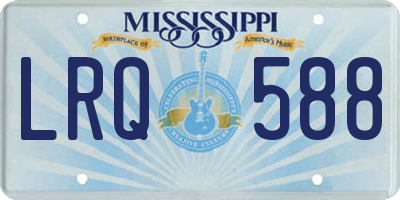 MS license plate LRQ588
