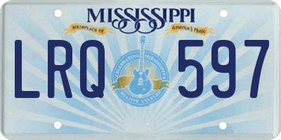 MS license plate LRQ597