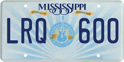 MS license plate LRQ600