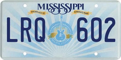 MS license plate LRQ602