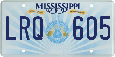 MS license plate LRQ605