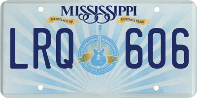 MS license plate LRQ606