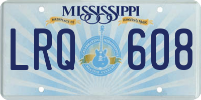 MS license plate LRQ608