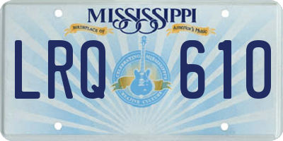 MS license plate LRQ610