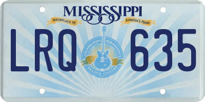 MS license plate LRQ635