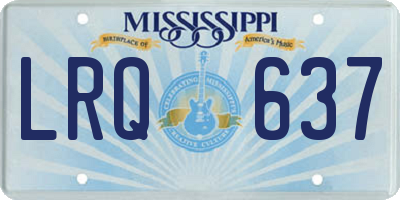 MS license plate LRQ637