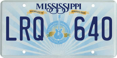 MS license plate LRQ640
