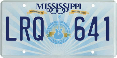 MS license plate LRQ641