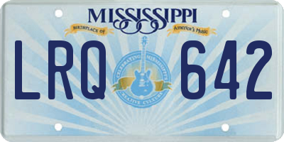 MS license plate LRQ642