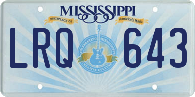 MS license plate LRQ643