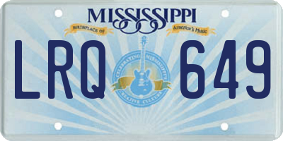 MS license plate LRQ649