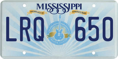 MS license plate LRQ650