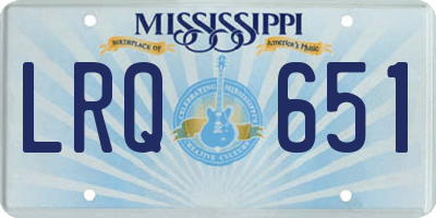 MS license plate LRQ651