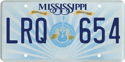 MS license plate LRQ654