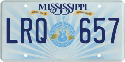 MS license plate LRQ657