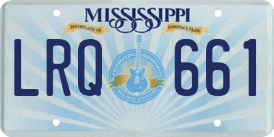 MS license plate LRQ661