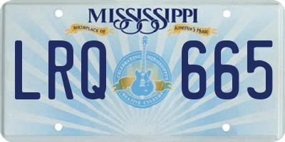 MS license plate LRQ665