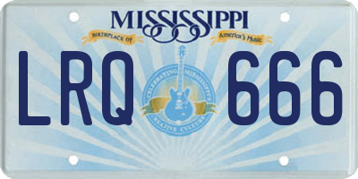 MS license plate LRQ666
