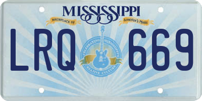 MS license plate LRQ669