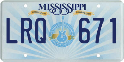 MS license plate LRQ671