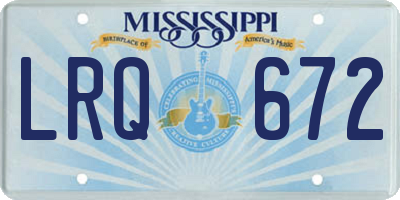 MS license plate LRQ672