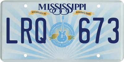 MS license plate LRQ673