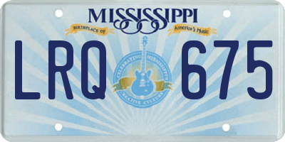 MS license plate LRQ675