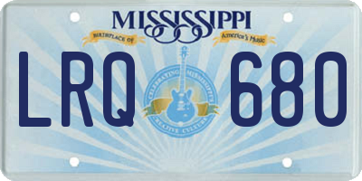 MS license plate LRQ680