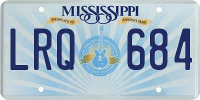 MS license plate LRQ684