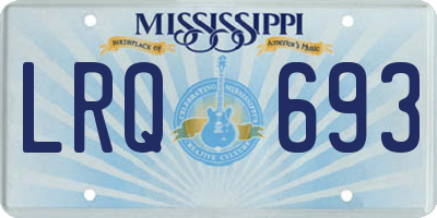 MS license plate LRQ693