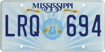 MS license plate LRQ694