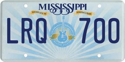 MS license plate LRQ700