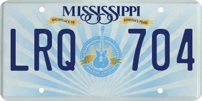 MS license plate LRQ704