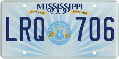 MS license plate LRQ706