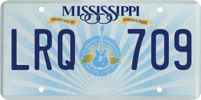 MS license plate LRQ709