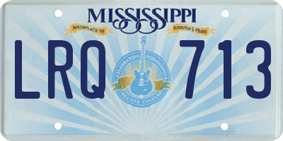 MS license plate LRQ713