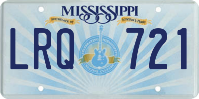 MS license plate LRQ721