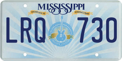 MS license plate LRQ730